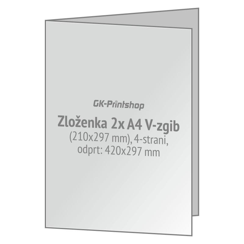 Zgibanka 2 x A4 - V-zgib
